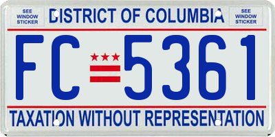 DC license plate FC5361