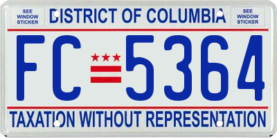 DC license plate FC5364