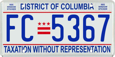 DC license plate FC5367