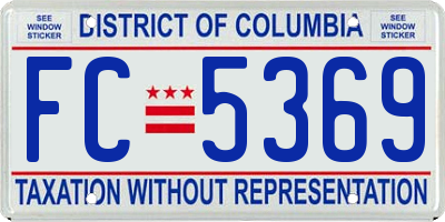 DC license plate FC5369