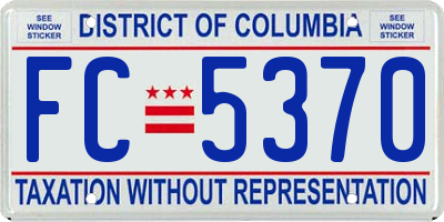 DC license plate FC5370