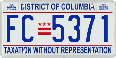 DC license plate FC5371