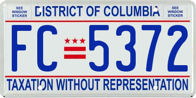 DC license plate FC5372