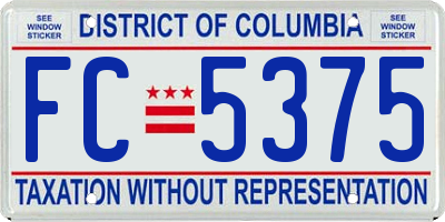 DC license plate FC5375