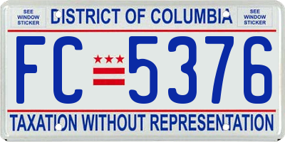 DC license plate FC5376