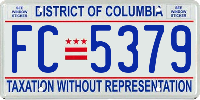 DC license plate FC5379