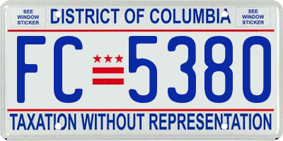 DC license plate FC5380