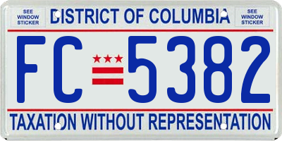 DC license plate FC5382