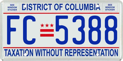 DC license plate FC5388