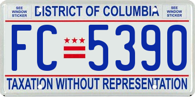 DC license plate FC5390