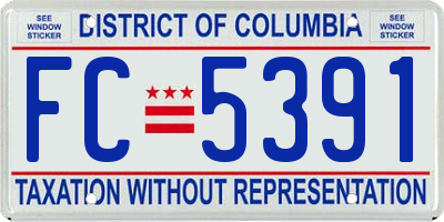 DC license plate FC5391