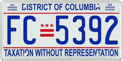 DC license plate FC5392