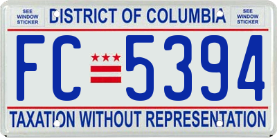 DC license plate FC5394