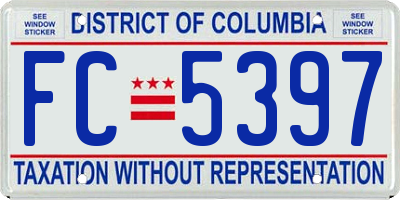 DC license plate FC5397