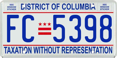 DC license plate FC5398