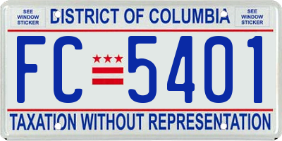 DC license plate FC5401