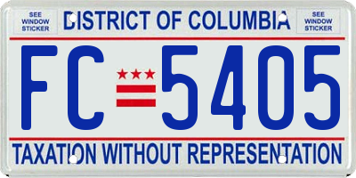 DC license plate FC5405