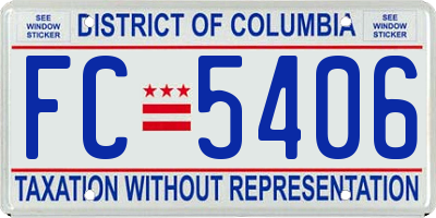 DC license plate FC5406