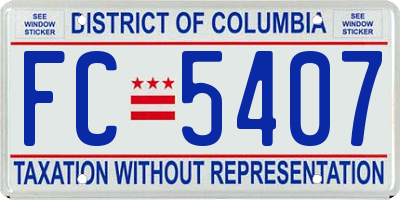 DC license plate FC5407