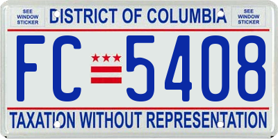 DC license plate FC5408