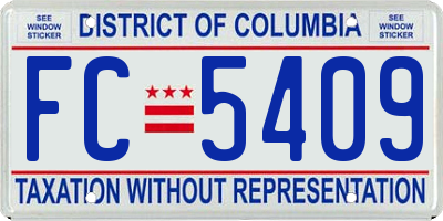 DC license plate FC5409