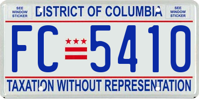 DC license plate FC5410