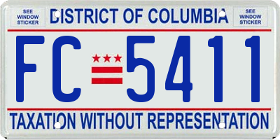 DC license plate FC5411