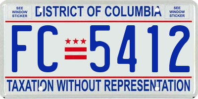 DC license plate FC5412