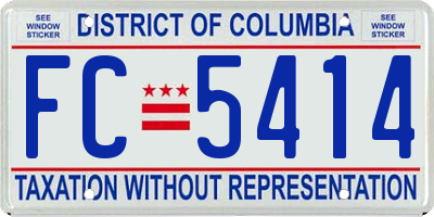 DC license plate FC5414