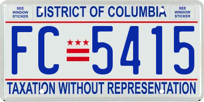 DC license plate FC5415