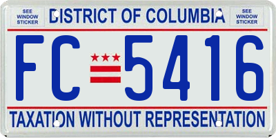 DC license plate FC5416