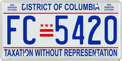 DC license plate FC5420