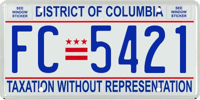 DC license plate FC5421