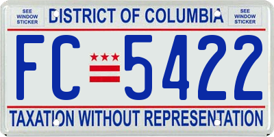 DC license plate FC5422