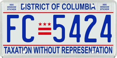 DC license plate FC5424