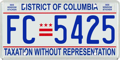 DC license plate FC5425