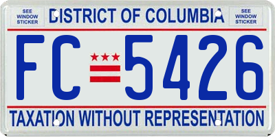 DC license plate FC5426