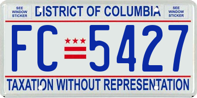 DC license plate FC5427