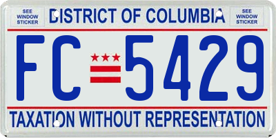 DC license plate FC5429