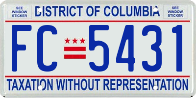 DC license plate FC5431