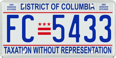 DC license plate FC5433