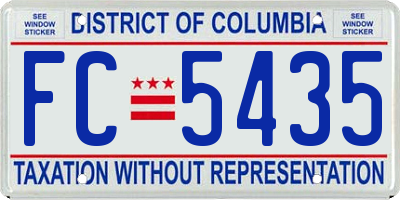 DC license plate FC5435