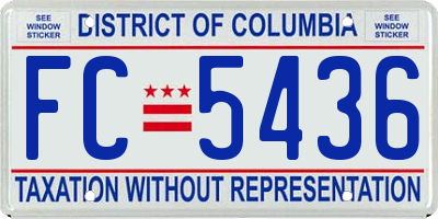 DC license plate FC5436