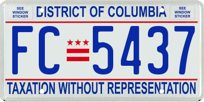 DC license plate FC5437