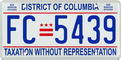 DC license plate FC5439