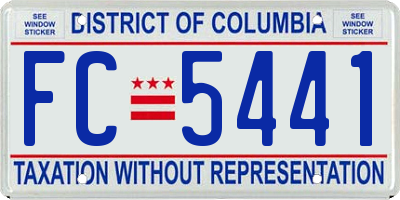 DC license plate FC5441