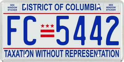 DC license plate FC5442