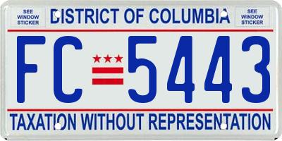 DC license plate FC5443