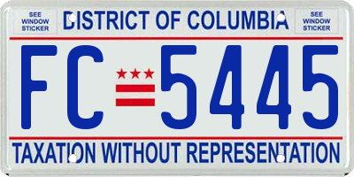 DC license plate FC5445