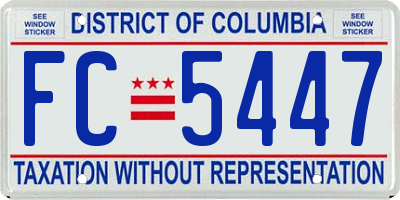 DC license plate FC5447